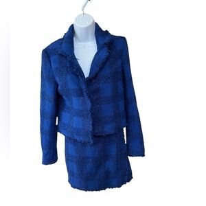 House of Harlow 1960‎ x Revolve 2 Piece Suit set shorts blazer tweed blue